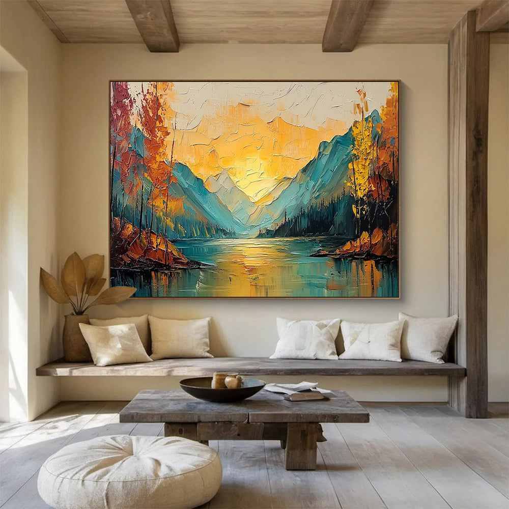 mountain sunset scenic golden design 6